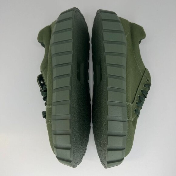Womens Lace-Up Army Green Chunky Style Sneakers Size 42 Canvas Shoes - Picture 7 of 9